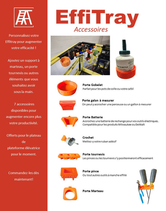 Escabeau 4 pieds + EffiTray  + Accessoires - Effitray